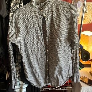 Men's Black and White Checkered Shirt